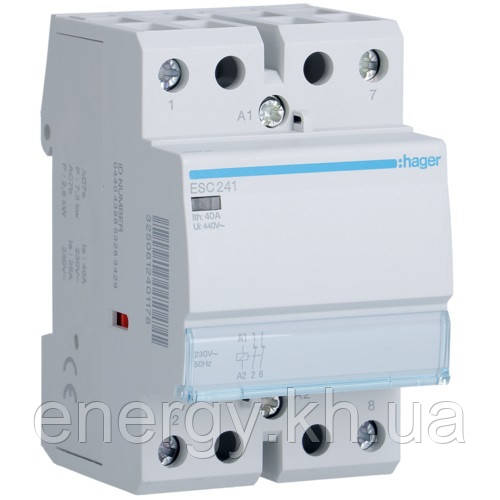 Контактор 230В/40A 2НЗ, Hager ESC241, фото 1