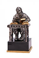 Серия "Еврейская тематика" Скульптура "Бухгалтер" h-15 cm Бронза, серебрение, позолота, базальт