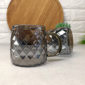 Чайна чашка з графітовим перламутром Topaz із боросилікатного скла Crystal, фото 1