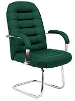 Конференц-крісло на хромованих полозах із підлокітниками Туніс CF Хром Richman