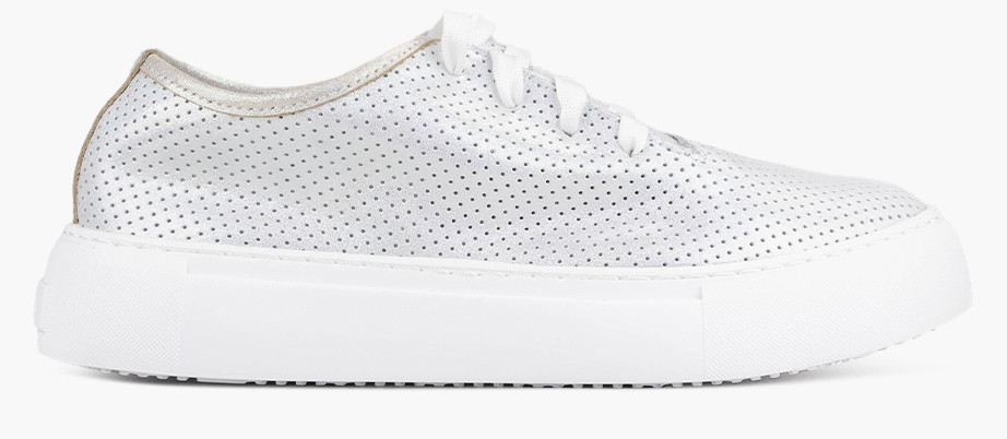 Кеди жіночі літні срібні натуральна шкіра Viscala — розмір 38 (24,7 см), фото 1