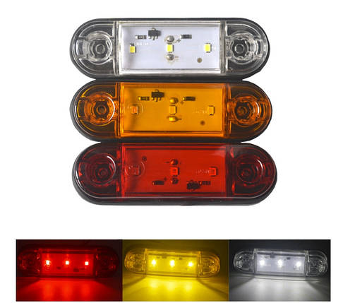 Жовті 12-24 вольт яскраві світлодіодні лід габаритні вогні на причіп підсвічування LED, код товару 11062, фото 2