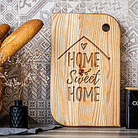 Доска кухонная деревянная с гравировкой Home 34х23 см