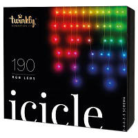 Гирлянда Twinkly Smart LED Icicle RGB 190, BT + WiFi, Gen II, IP44 кабель про (TWI190STP-TEU)