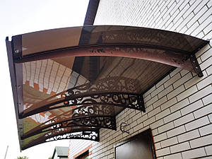 Дашок 3.05 x 1 м Style, металевий з монолітним полікарбонатом 3мм