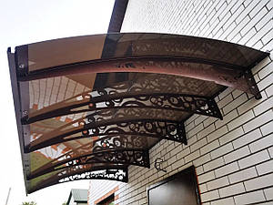 Дашок 4.05 x 1 м Style, металевий з монолітним полікарбонатом 3мм