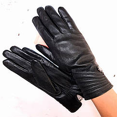 Рукавички жіночі зимові розмір 8.5 на підкладці утеплені чорні теплі тонкі з хутром