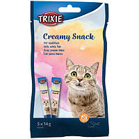 Trixie TX-42683 Creamy Snacks 5 шт - рідкі ласощі з рибою та птицею 5х14 гр