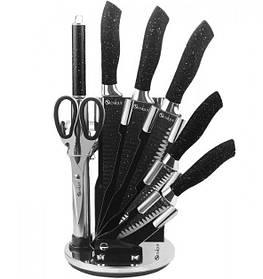 Набір кухонних ножів Unique UN-1831 9 предметів з підставкою, що обертається (2_011226)