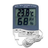 Термогігрометр KTJ Thermo TA218C з виносним датчиком температури та вологості Білий (20053100204), фото 2