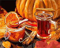 Картина по номерам Осенний чай Картины в цифрах Натюрморты Набор для росписи на холсте 40х50 Brushme BS52636