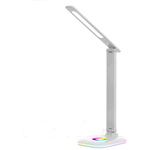Настільна лампа світильник DE-1729 9W біла, RGB нічник, сенсор, димер Код. 58378, фото 2