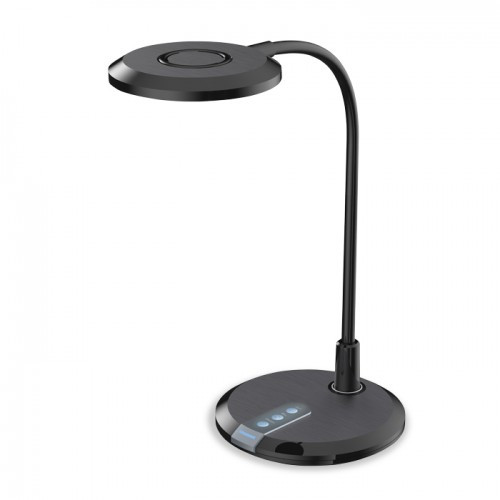 Світлодіодна настільна лампа DE-1731 8 W чорна,сенсор, диммер Код.58363