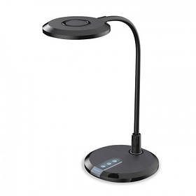 Світлодіодна настільна лампа DE-1731 8 W чорна,сенсор, диммер Код.58363