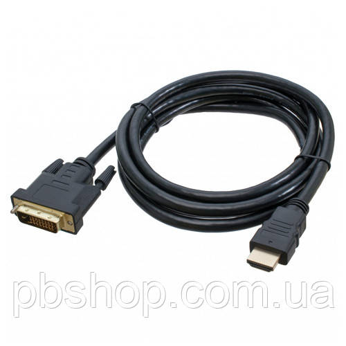 Кабель DVI-D (24+1) - HDMI 1.8м позолочений, фото 1