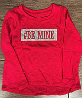 1, Красный вязаный стильный реглан с надписью #BE MINE Сhildrensplace Размер 4Т Рост 96-104 см