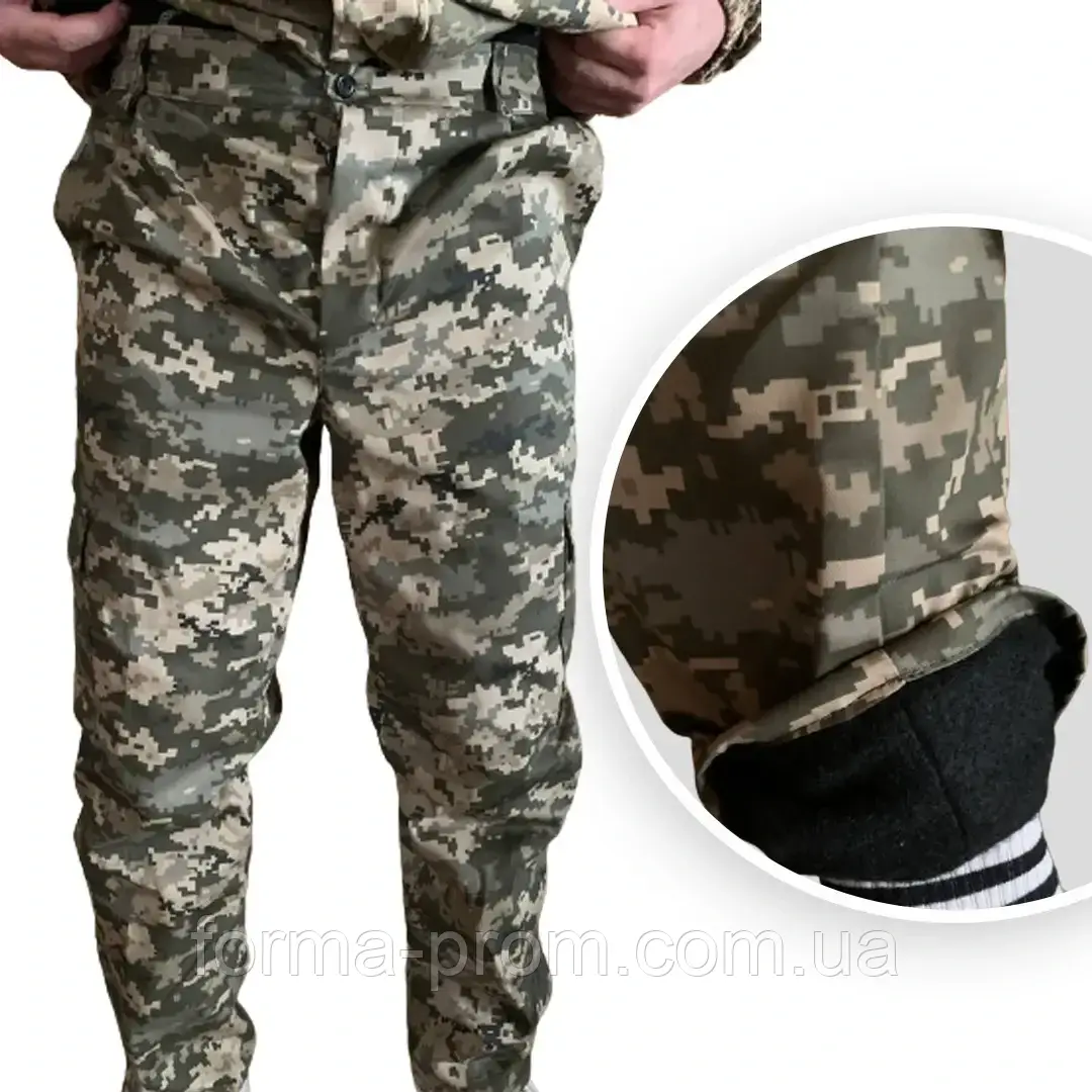 Штани для військовослужбовців Піксель ВСУ на флісі