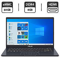 Новый ультрабук Asus E410-M/14"/Celeron N4020 2 ядра 1.1GHz/4GB DDR4/64GB eMMC /UHD Graphics 600 /Webcam