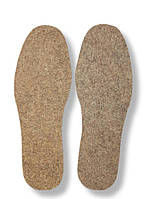Стельки для обуви войлок натуральная шерсть коричневые 38-48 7 мм