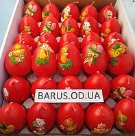 Свечи декоративные Пасхальные яйца красные 6,5*4,5 см