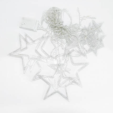 Xmas гірлянда STAR CURTAIN 12 W Зірки білий 3M*80CM*50CM, фото 1