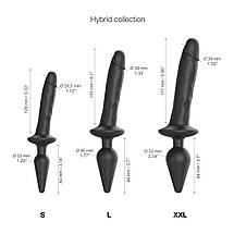Анальна пробка з дилдо 2в1 Strap-On-Me SWITCH PLUG-IN REALISTIC DILDO Black L, діаметр 4,5/3,4 см, фото 4