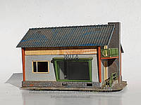 Модель домика с магазином в сборе для макета или диарамы для масштаба H0,1/87 и не только...