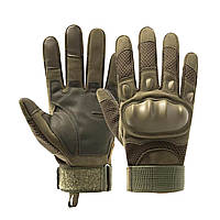 Тактичні рукавички зі пальцями олива з кісточками