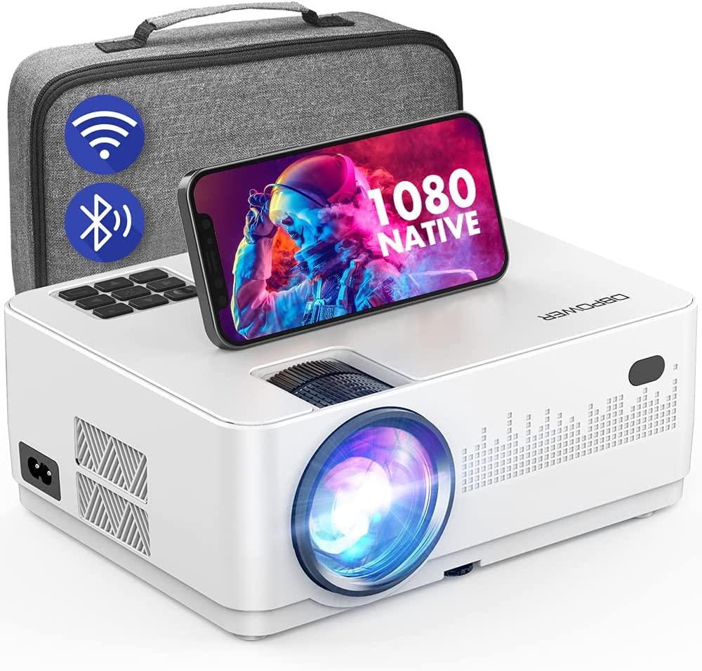 Wi-Fi Bluetooth проектор, DBPOWER 9000L HD Native 1080P Projector, поддержка масштабирования и таймер сна, уличный кинопроектор, д