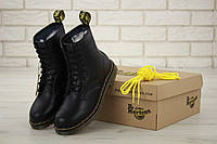 Мужские ботинки Dr. Martens Black (черные) Обувь на осень для мужчин Доктор Мартинс высокие кожа демисезон