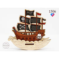 Набір для вишивання хрестиком на дерев'яній основі ФрузелОк Піратський корабель 1506