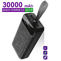 Портативное зарядное устройство Power bank Powerway 30000 mAh 22.5 W Quick Charge 3.0 PD Black