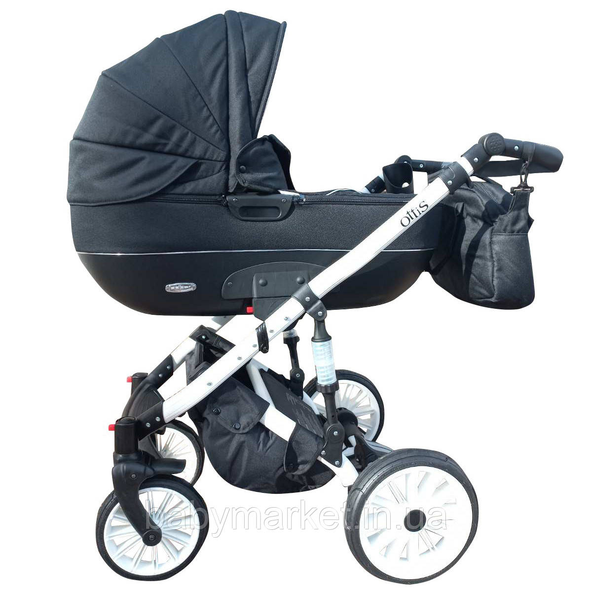 Коляска 3в1 ADBOR OTTIS BLACK 2020 Obi-05 (білій рамі)