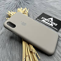Чехол Silicone case Full для iPhone X (10) / Xs (10s) с закрытым низом микрофиброй силикон черный 36. Pebble