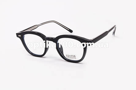 Комп'ютерні окуляри. Пластикова чорна кругла оправа в стилі ретро. Іміджеві окуляри, фото 2