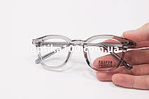Комп'ютерні окуляри. Пластикова сіра напівпрозора кругла оправа в стилі ретро. Іміджеві окуляри, фото 2