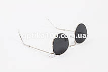 Круглі сонцезахисні окуляри З ДІОПТРІЯМИ ДЛЯ ЗОРУ у стилі Ray-Ban у сріблястій оправі з темно-сірою лінзою, фото 2