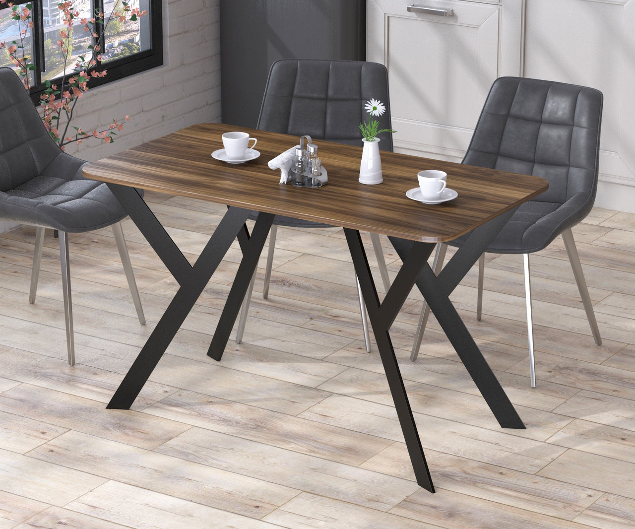 Стіл обідній Ішла 120-65 Loft Design Горіх Модена Заокруглені кути