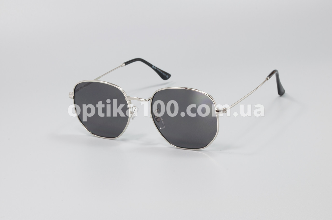 Підліткові сонцезахисні окуляри З ДІОПТРІЯМИ ДЛЯ ЗОРУ у стилі Ray-Ban у сріблястій оправі з темно-сірою лінзою