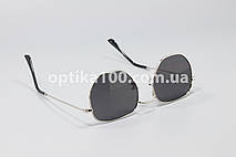 Підліткові сонцезахисні окуляри З ДІОПТРІЯМИ ДЛЯ ЗОРУ у стилі Ray-Ban у сріблястій оправі з темно-сірою лінзою, фото 2