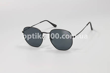 Підліткові сонцезахисні окуляри З ДІОПТРІЯМИ ДЛЯ ЗОРУ у стилі Ray-Ban у чорній оправі з темно-сірою лінзою, фото 2