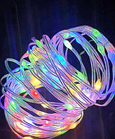 Гірлянда РОСА люкс нитка 100LED, 220 В, 10 метрів, Мультик-колір (велика лампочка)