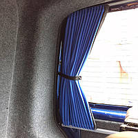Автомобильные шторы VolksWagen Caddy 2010- синие коротка/ длинная база