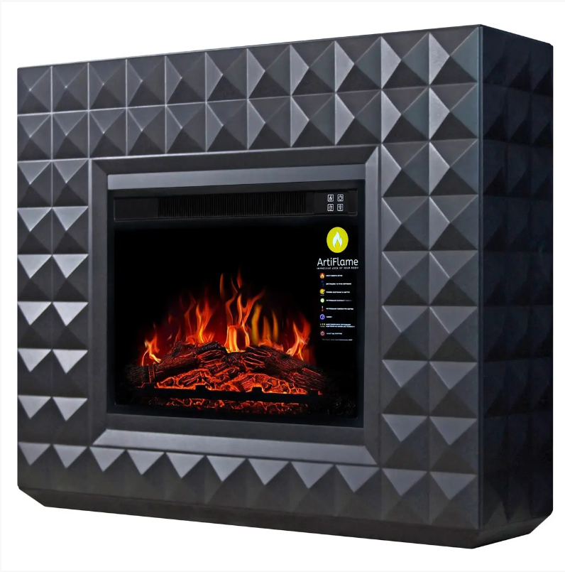 Камінокомплект Електрокамін ArtiFlame Diamond AF23S Чорний (зі звуком) Електричний 3D Камін