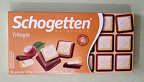 Шоколад Schogetten горіхова трилогія молочний і білий 100 г