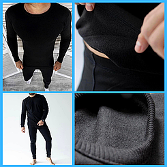 Турецька чоловіча термобілизна на флісі до -15 градусів чорна розмір L