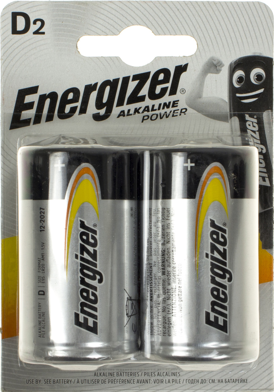 Батарейки Energizer Alkaline Power LR-20/блістер 2шт(6)