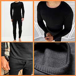 Турецька чоловіча термобілизна на флісі до -15 градусів чорна розмір XL