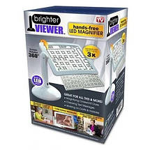 Збільшувальна настільна лупа Brighter Viewer Універсальна з LED-підсвіткою на штатив-підставці, фото 5