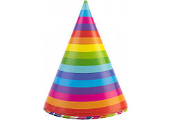 Набір ковпаків "Maxi" Confetti Rainbow 6шт з гум. стрічкою,асорті №MX200002(24)(288)